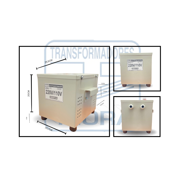 AUTOTRANSFORMADOR 220/110 V - 3000 VA GABINETE - Imagen 2