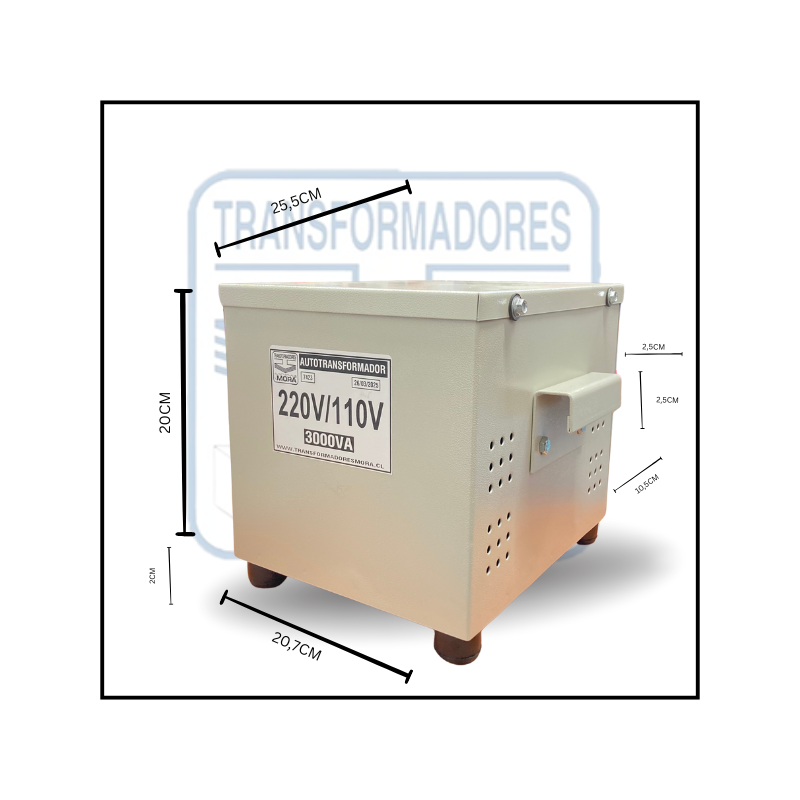 AUTOTRANSFORMADOR 220/110 V - 3000 VA GABINETE - Imagen 3