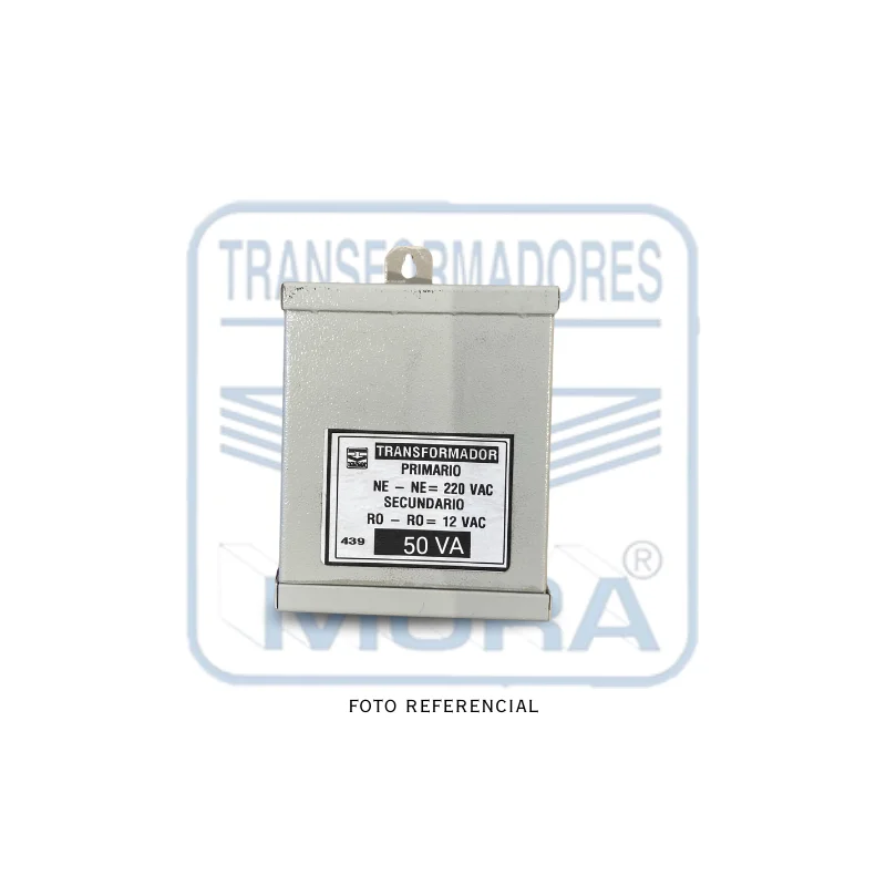 TRANSFORMADOR 220V 12V - 50VA GABINETE Y RESINA PORTADA